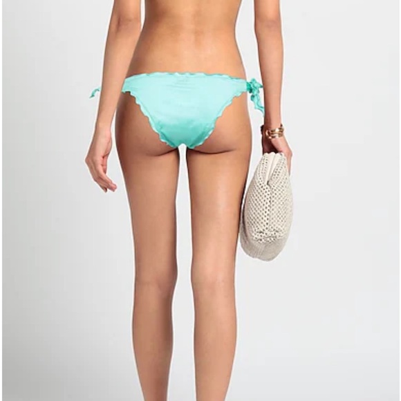 New Guess Swim Ruffled Swimsuit Bottoms - Army Green, Medium - Picture 7 of 7